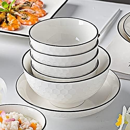 Dining Plate Set 56-Piece White Dinnerware Sets Modern European Dinner Plate and Bowl Set Table Service for 10-12 Phnom High-end Tableware Set