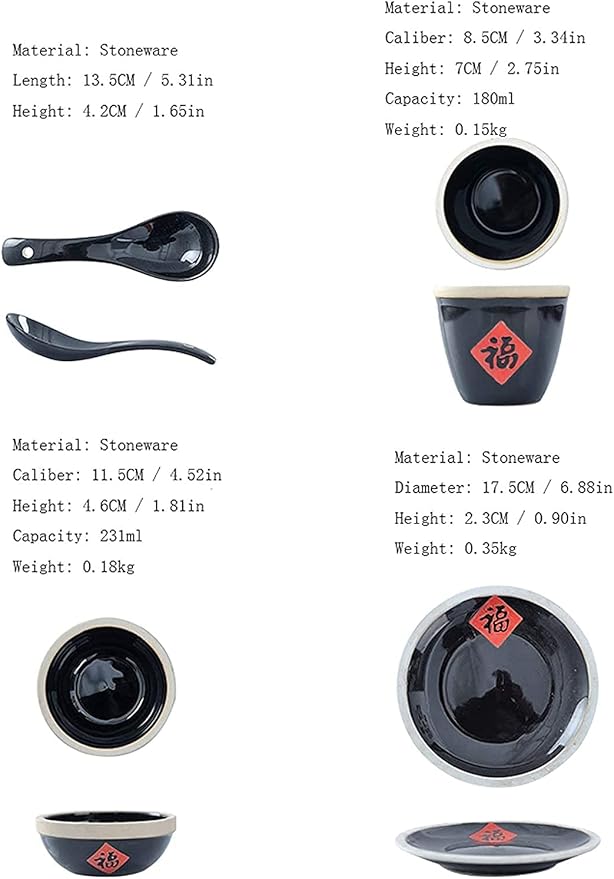 Porcelain Dinnerware Sets Plates and Bowls Sets Old-Fashioned Antique Ceramic Tableware Blessing Dish Set Table Commercial Four-Piece Bowl Hotel Porcelain Dinnerware