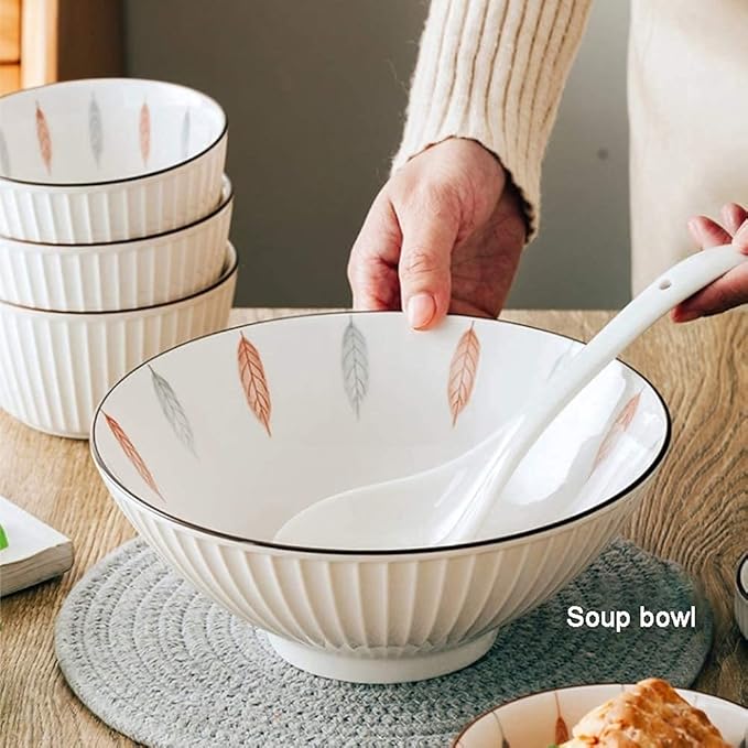 38 Pcs Dinnerware Sets, Chinese Style Porcelain Tableware Set with Plates and Bowls, White Ceramic Dinner Set for Home Kitchen and Dinning, Microwave and Dishwasher Safe, (White 12pcs)