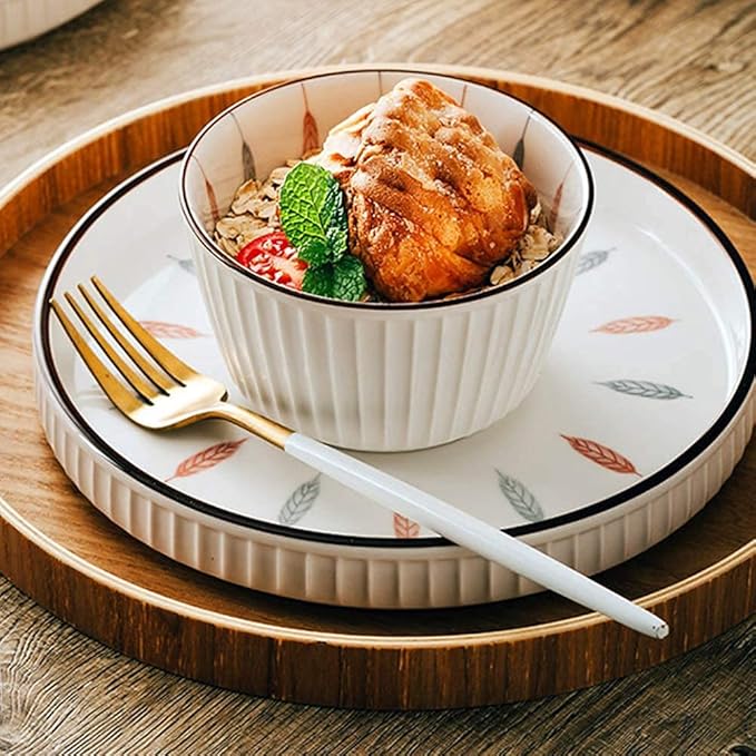 38 Pcs Dinnerware Sets, Chinese Style Porcelain Tableware Set with Plates and Bowls, White Ceramic Dinner Set for Home Kitchen and Dinning, Microwave and Dishwasher Safe, (White 12pcs)