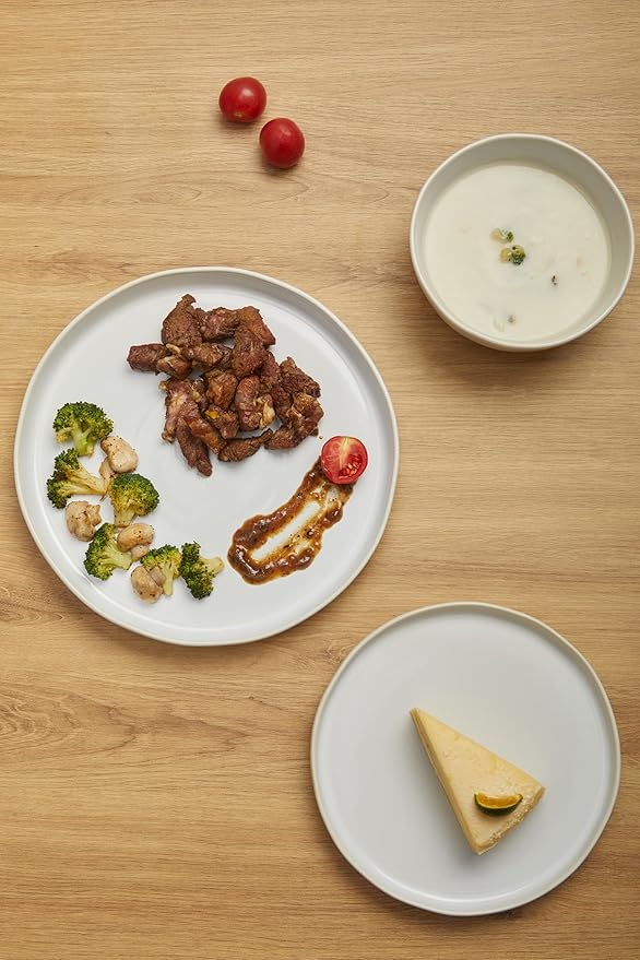 18-Piece Fog White Ceramic Plates and Bowls Set,Minimalist Dinnerware Sets for 6 – Artful Dish Set for Serene Dining & Everyday Aesthetic